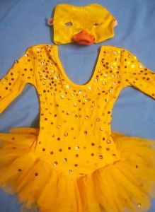 Kids Costumes to Hire - Duck Leotard & headpiece - small